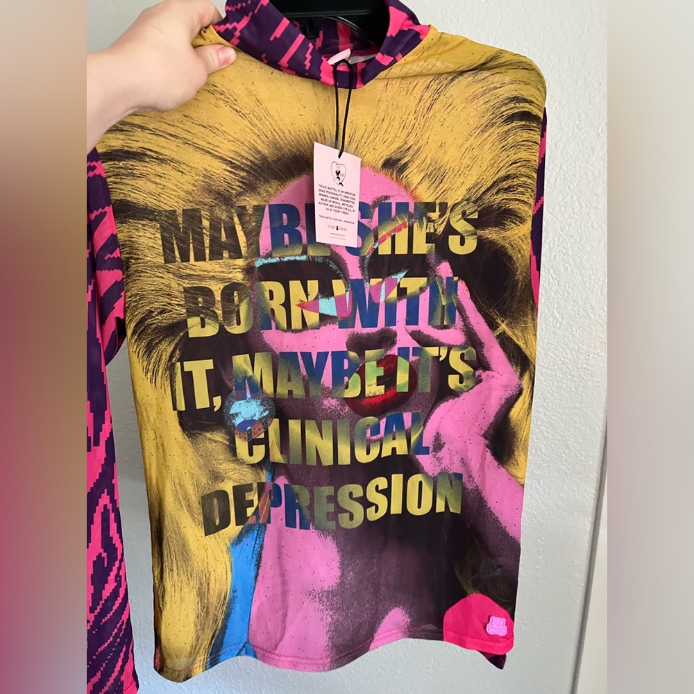 Women’s Pop Art Graphic Hoodie - Yellow Pink Multi